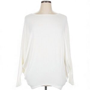 Blue Rain Chic Ivory Oversized dolman sleeves boat neck effortless sweater top